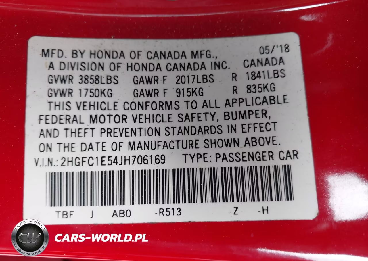 2018 Honda Civic Si VIN:2HGFC1E54JH706169 - 9