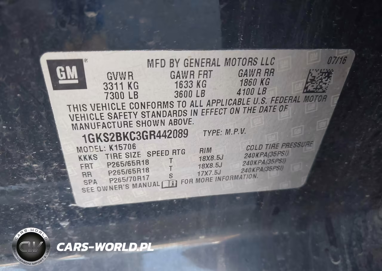 2016 GMC Yukon Slt VIN:1GKS2BKC3GR442089 - 9