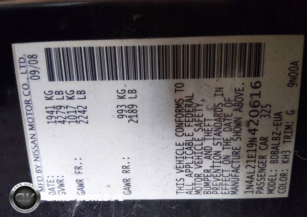 2009 Nissan Altima 2.5 S VIN:1N4AL21E19N420616 - 9