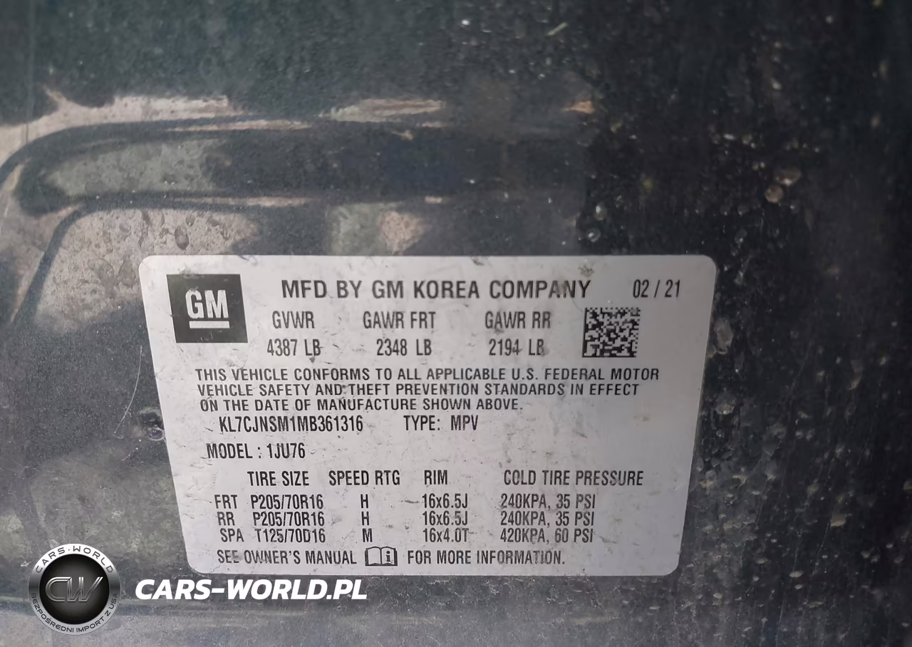 2021 Chevrolet Trax Awd Ls VIN:KL7CJNSM1MB361316 - 9