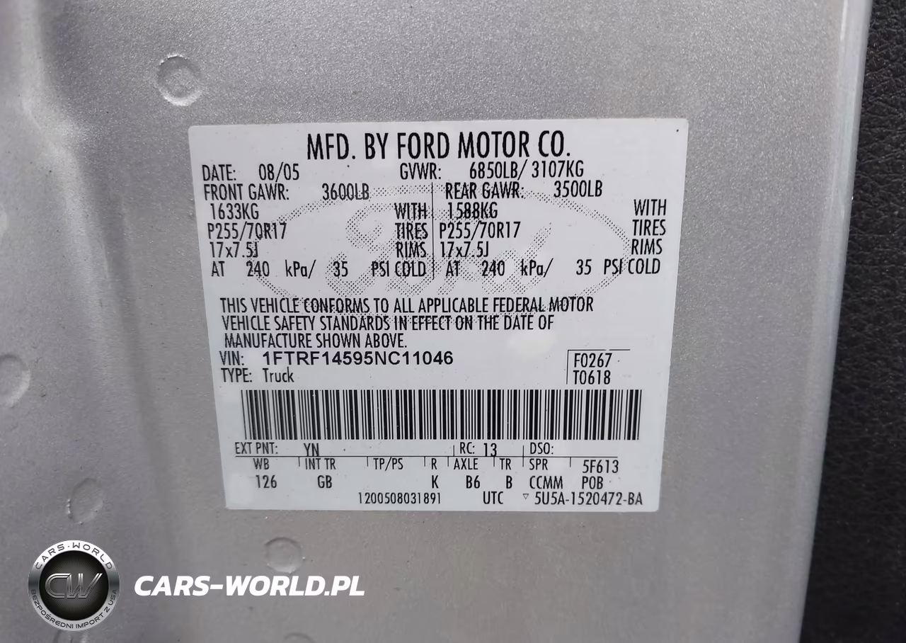 2005 Ford F-150 Fx4-Xl-Xlt VIN:1FTRF14595NC11046 - 9