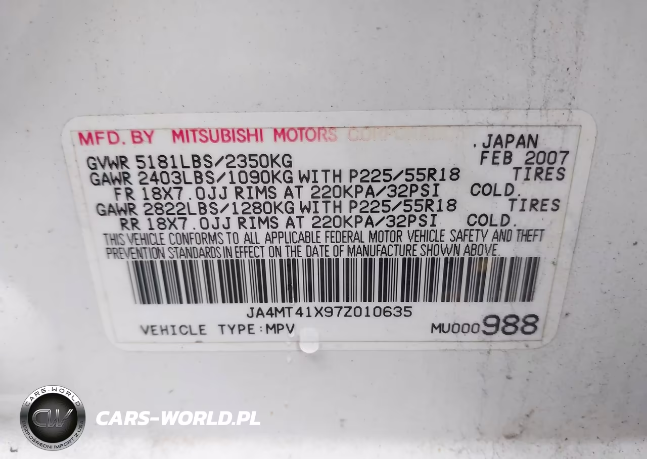 2007 Mitsubishi Outlander Xls VIN:JA4MT41X97Z010635 - 9
