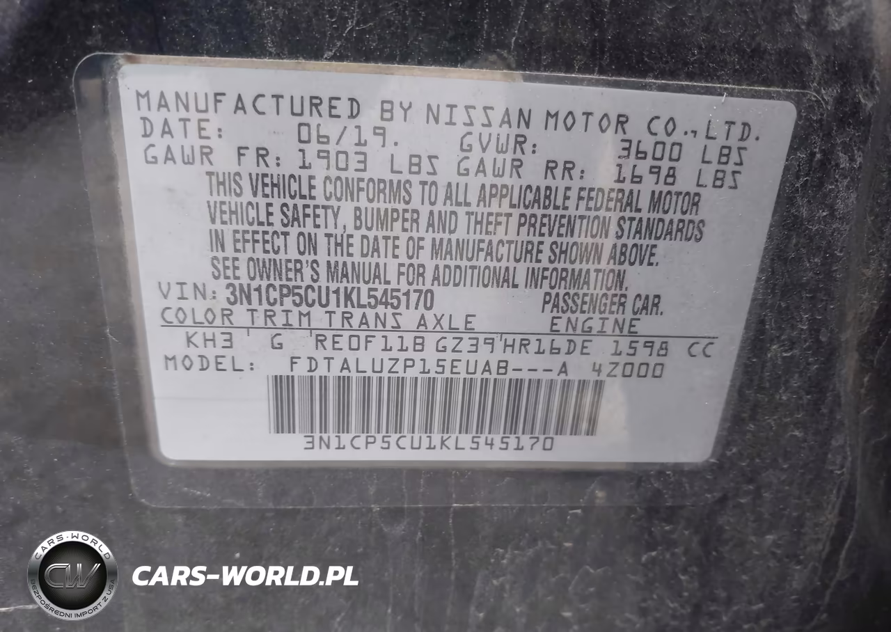 2019 Nissan Kicks Sr VIN:3N1CP5CU1KL545170 - 9