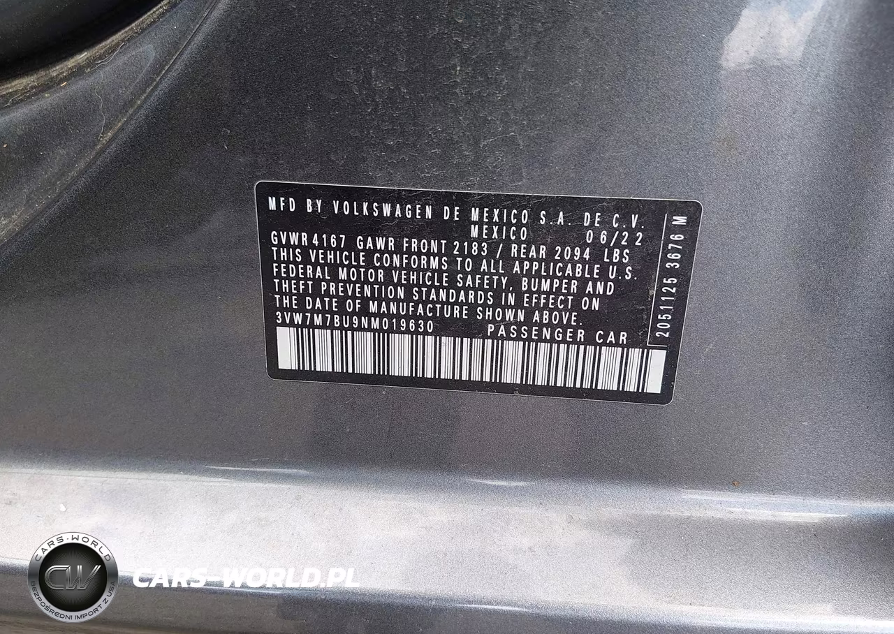 2022 Volkswagen Jetta 1.5T Se VIN:3VW7M7BU9NM019630 - 9