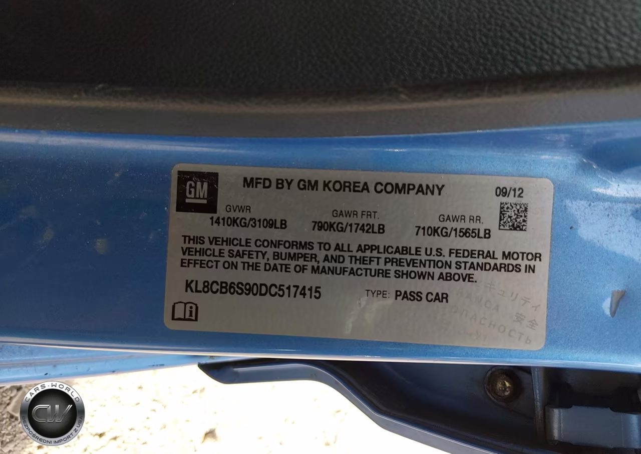 2013 Chevrolet Spark Ls Auto VIN:KL8CB6S90DC517415 - 9