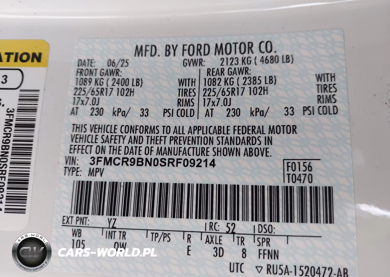 2025 Ford Bronco Sport Big Bend VIN:3FMCR9BN0SRF09214 - 9