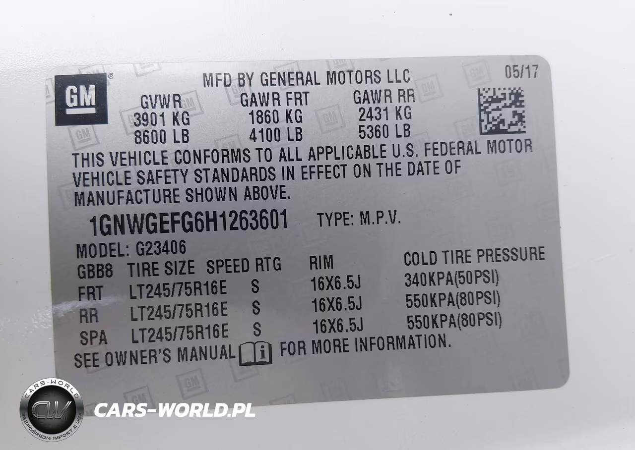 2017 Chevrolet Express 2500 Ls VIN:1GNWGEFG6H1263601 - 9