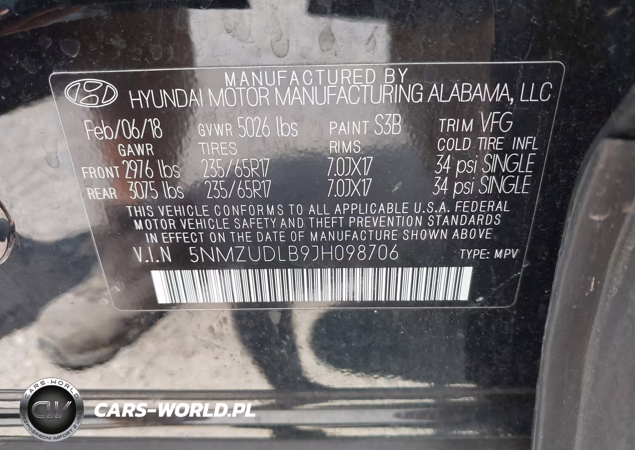 2018 Hyundai Santa Fe Sport 2.4L VIN:5NMZUDLB9JH098706 - 9