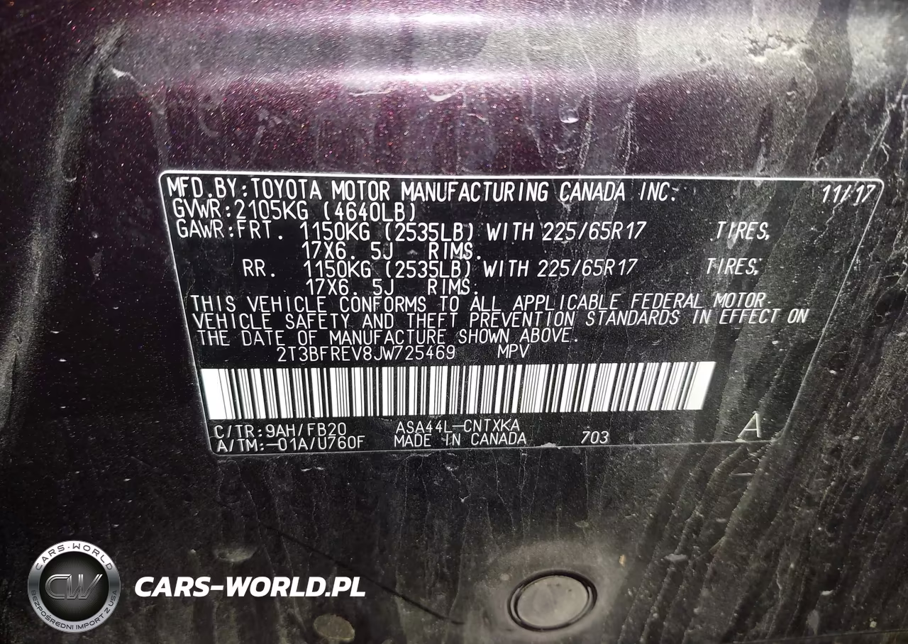 2018 Toyota Rav4 Le VIN:2T3BFREV8JW725469 - 9