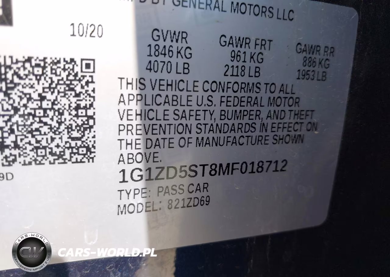 2021 Chevrolet Malibu Fwd Lt VIN:1G1ZD5ST8MF018712 - 9