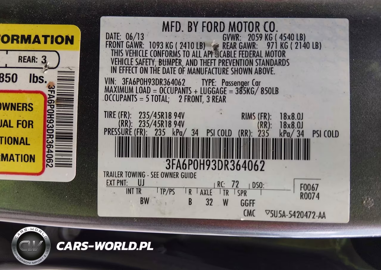 2013 Ford Fusion Se VIN:3FA6P0H93DR364062 - 9