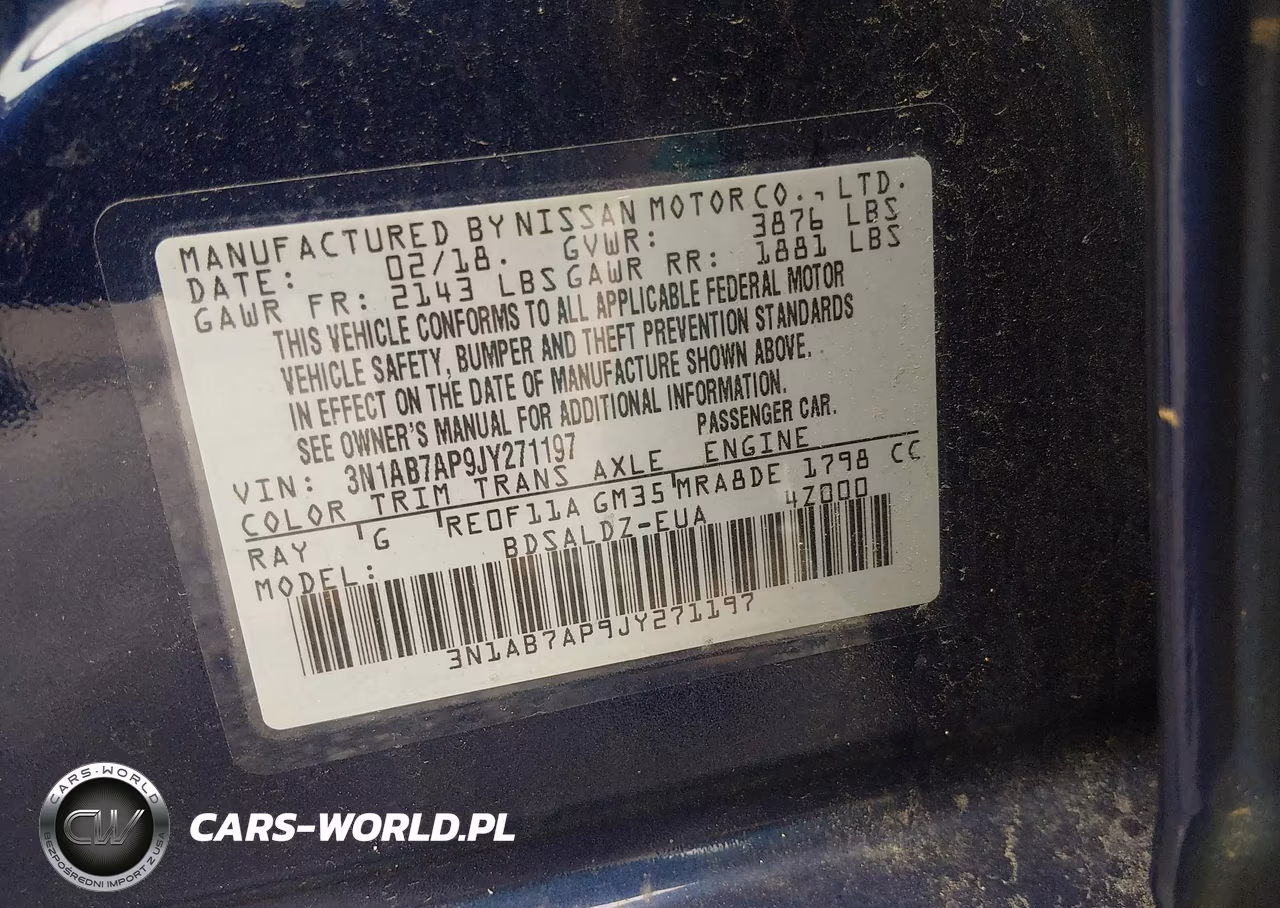 2018 Nissan Sentra Sv VIN:3N1AB7AP9JY271197 - 9
