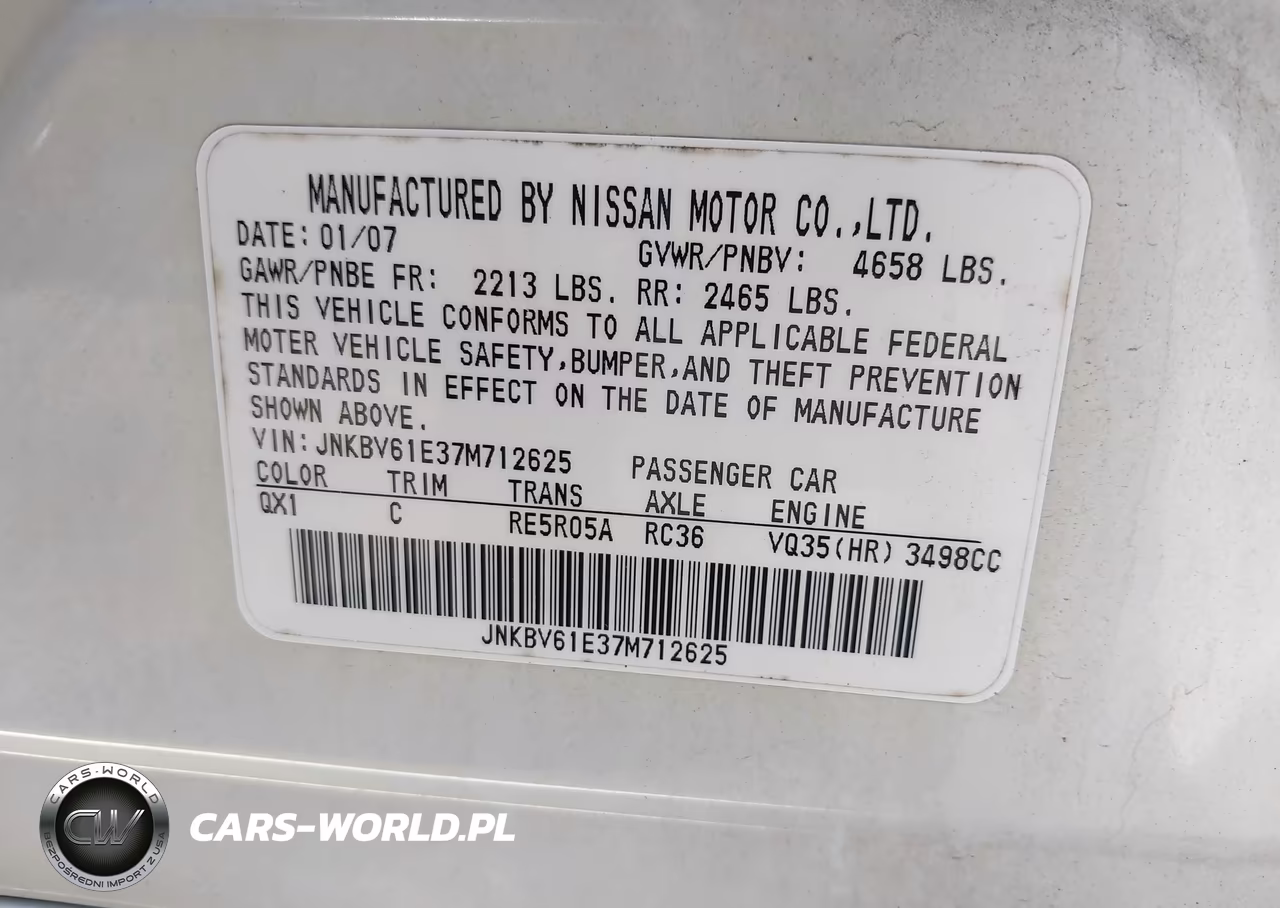 2007 Infiniti G35 Journey VIN:JNKBV61E37M712625 - 9