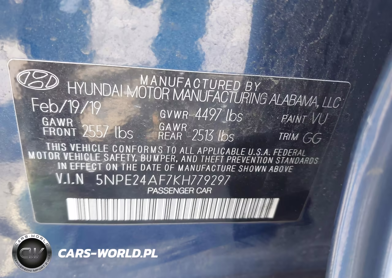 2019 Hyundai Sonata Se VIN:5NPE24AF7KH779297 - 9