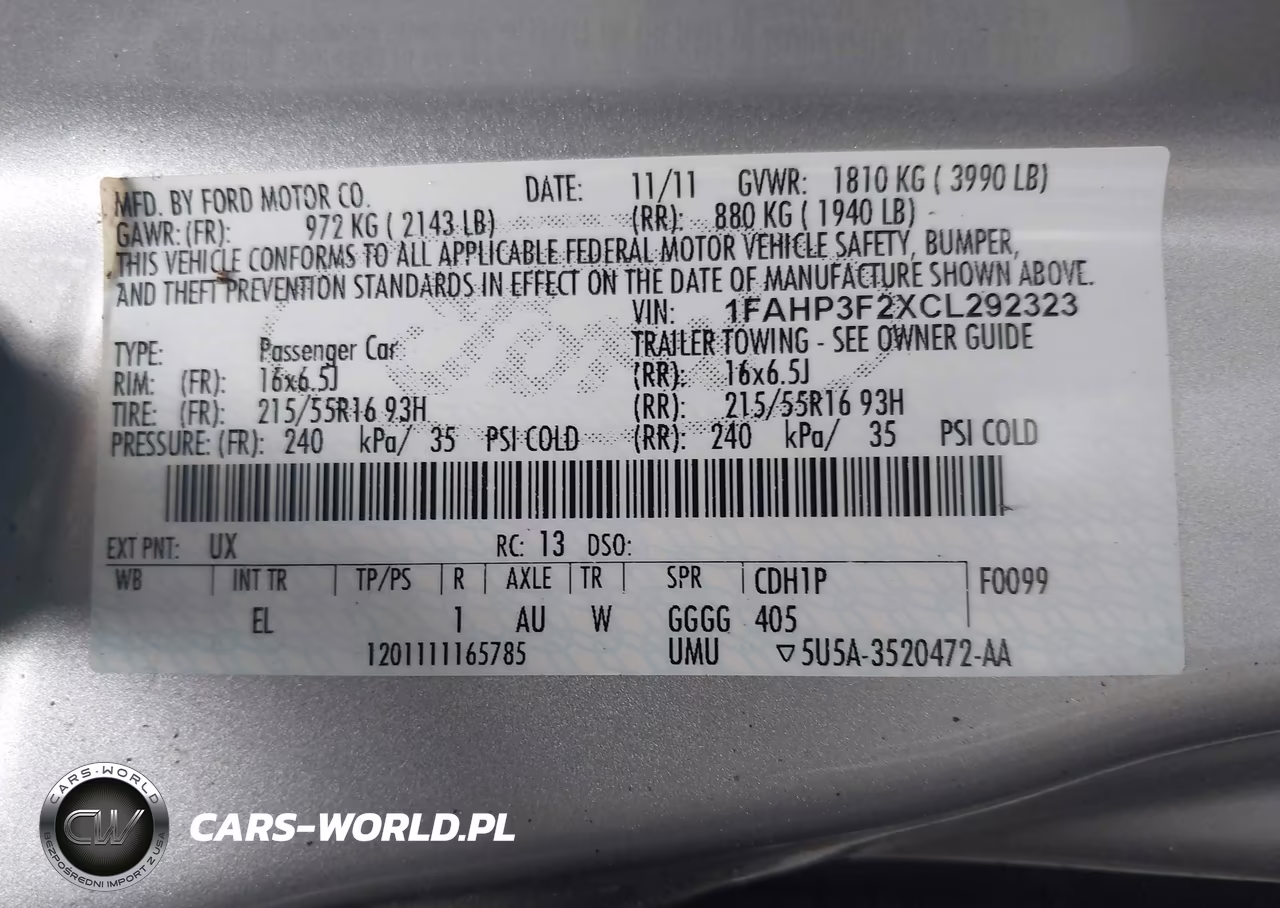 2012 Ford Focus Se VIN:1FAHP3F2XCL292323 - 9