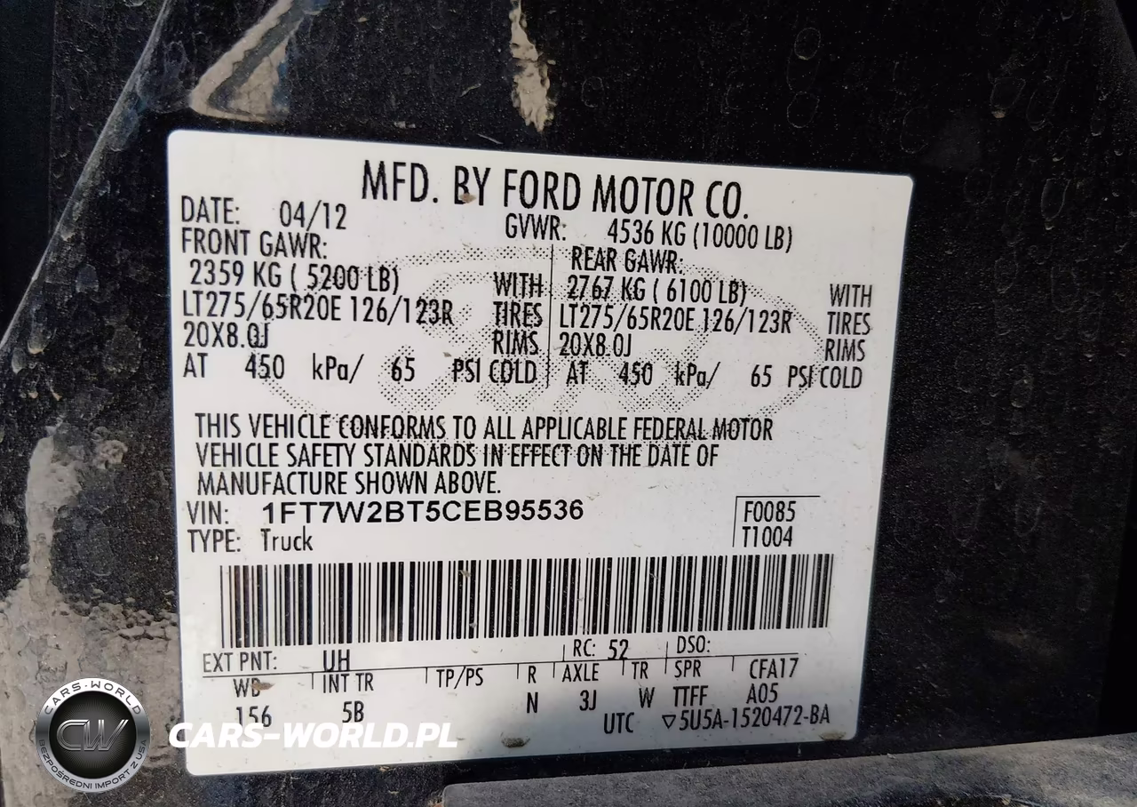 2012 Ford Super Duty F-250 Srw Lariat VIN:1FT7W2BT5CEB95536 - 9