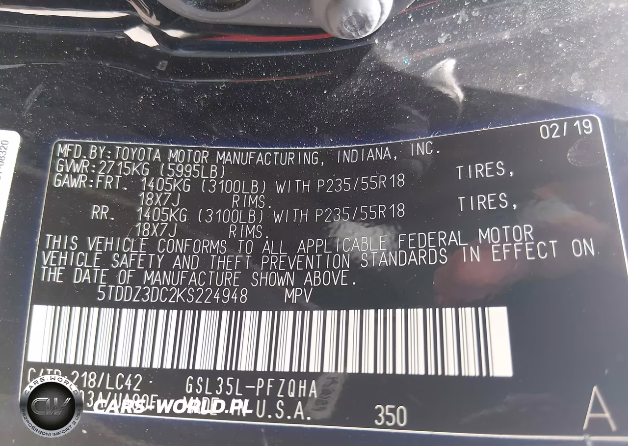2019 Toyota Sienna Xle 7 Passenger VIN:5TDDZ3DC2KS224948 - 9