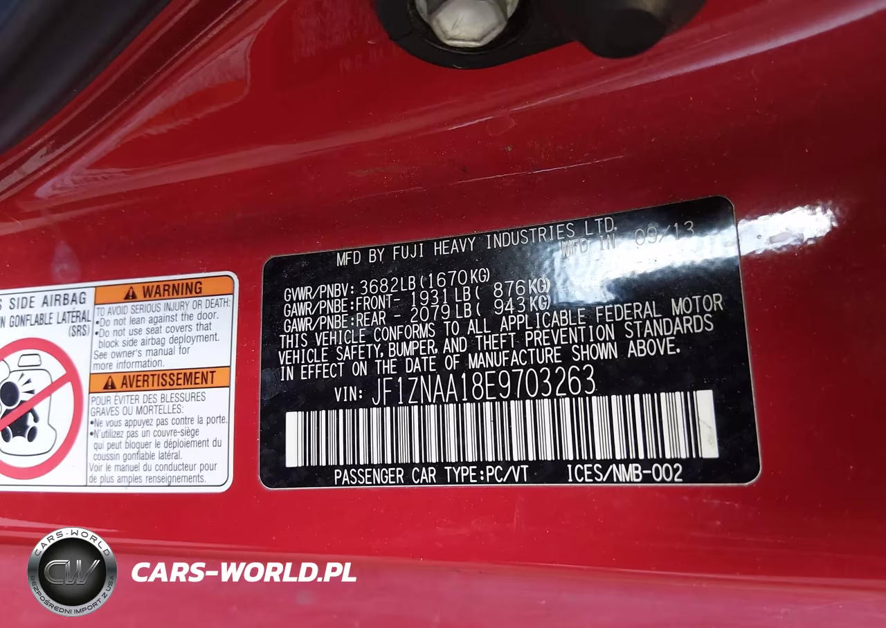 2014 Scion Fr-S VIN:JF1ZNAA18E9703263 - 9