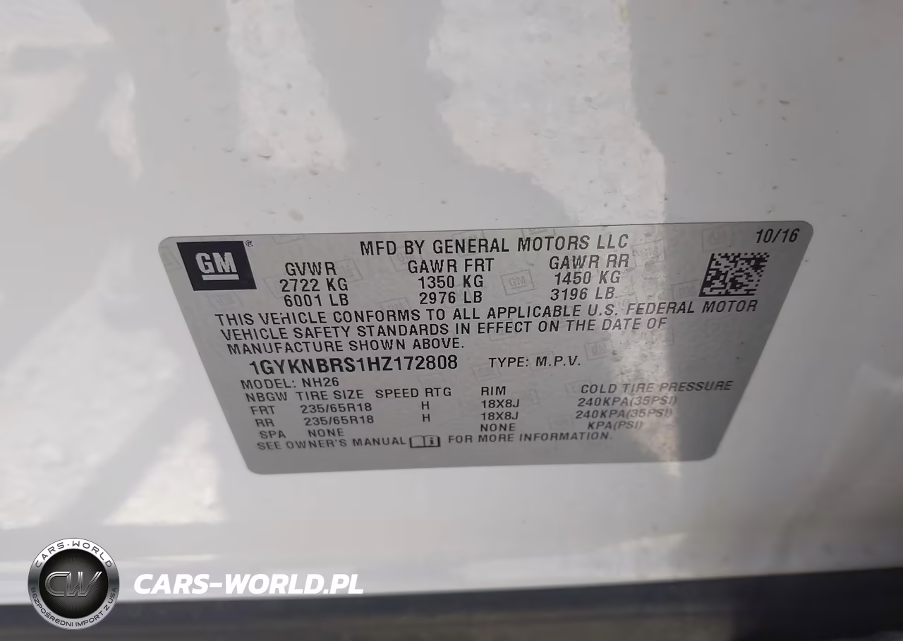 2017 Cadillac Xt5 Luxury VIN:1GYKNBRS1HZ172808 - 9