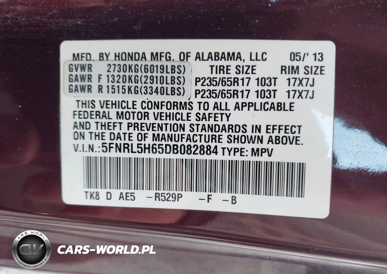 2013 Honda Odyssey Ex-L VIN:5FNRL5H65DB082884 - 9