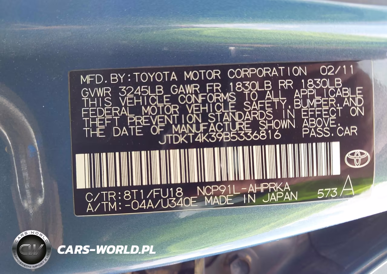 2011 Toyota Yaris Base (A4) VIN:JTDKT4K39B5336816 - 8
