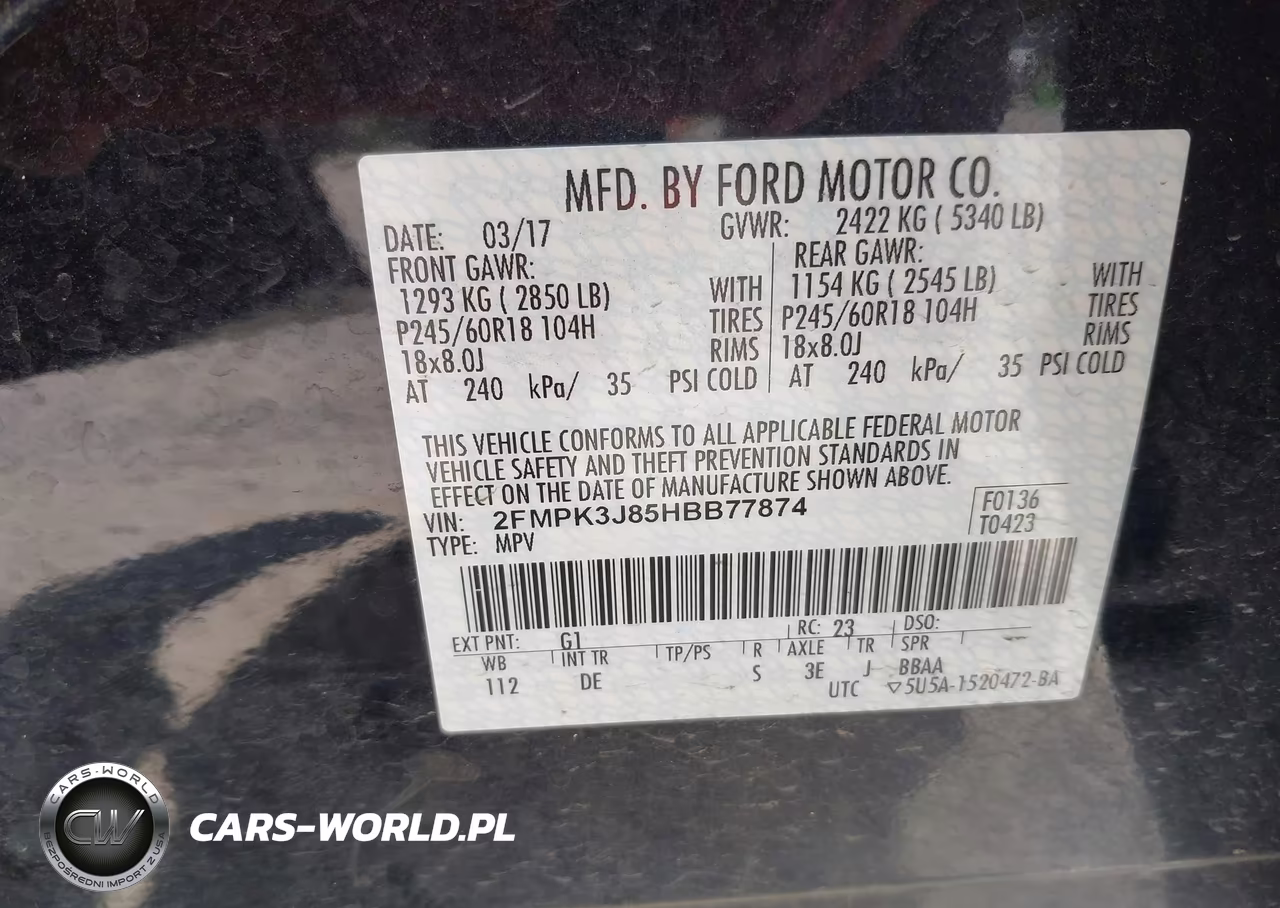 2017 Ford Edge Sel VIN:2FMPK3J85HBB77874 - 9