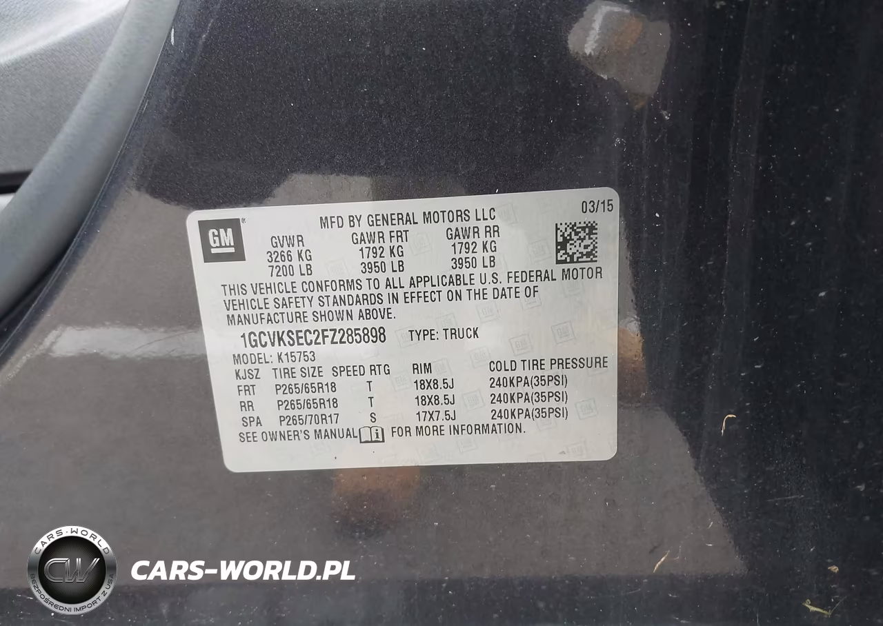 CHEVROLET SILVERADO 1500 VIN:1GCVKSEC2FZ285898 - 9