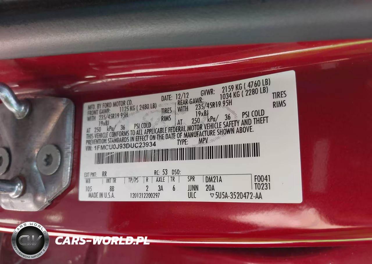 2013 Ford Escape Titanium VIN:1FMCU0J93DUC23934 - 9