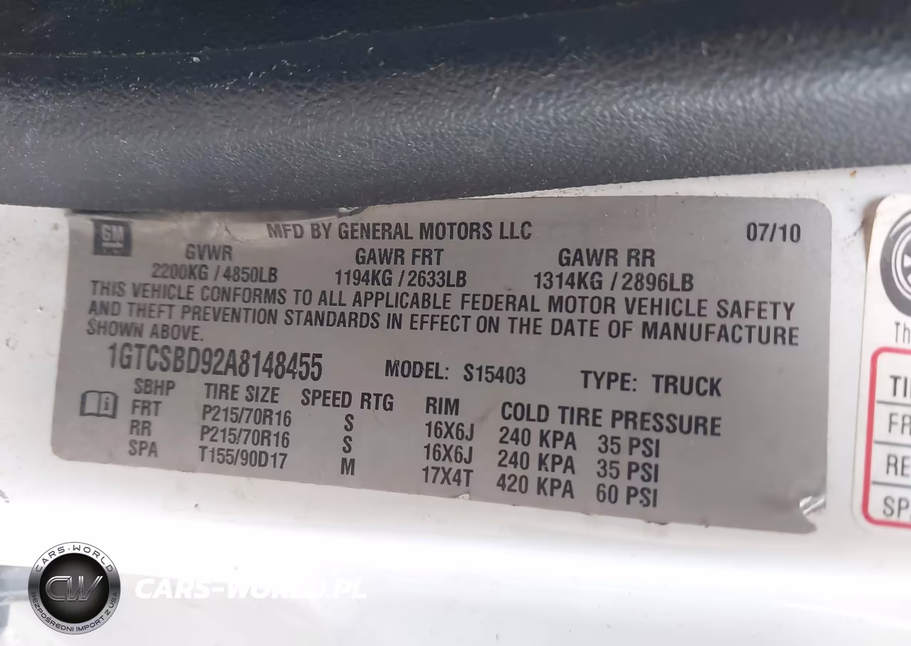 2010 GMC Canyon Work Truck VIN:1GTCSBD92A8148455 - 9