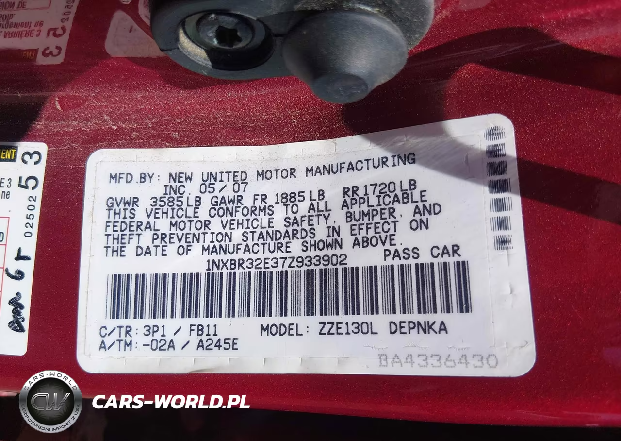 2007 Toyota Corolla Le VIN:1NXBR32E37Z933902 - 9