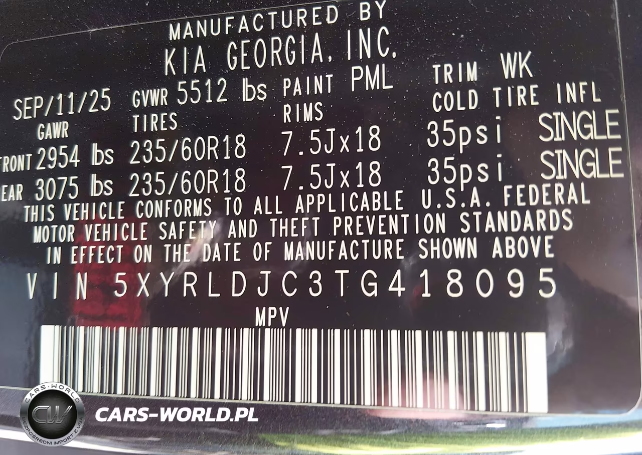 2026 Kia Sorento S VIN:5XYRLDJC3TG418095 - 9