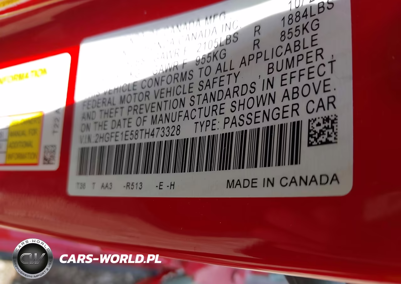 2026 Honda Civic Si Sedan VIN:2HGFE1E58TH473328 - 9