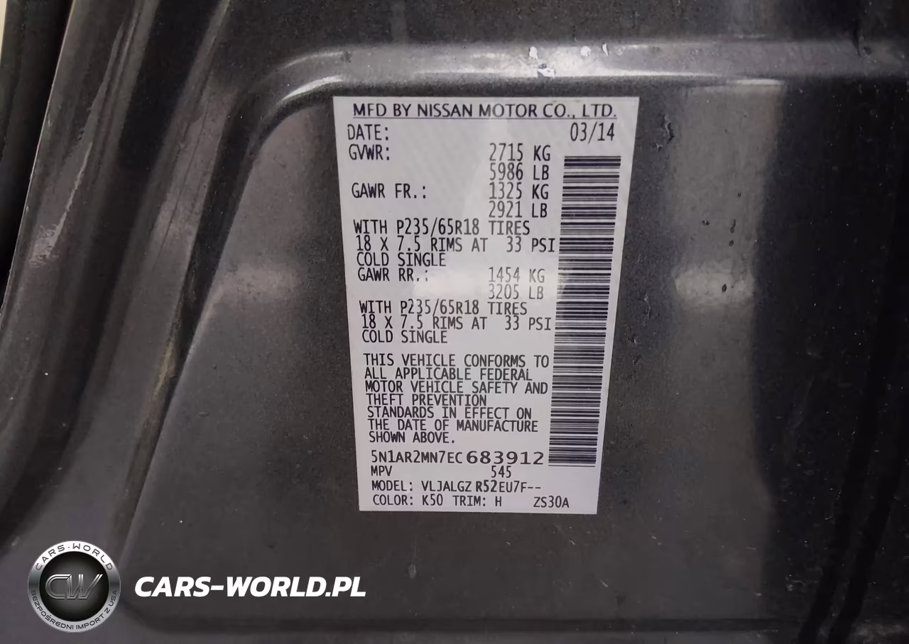2014 Nissan Pathfinder Sl VIN:5N1AR2MN7EC683912 - 9