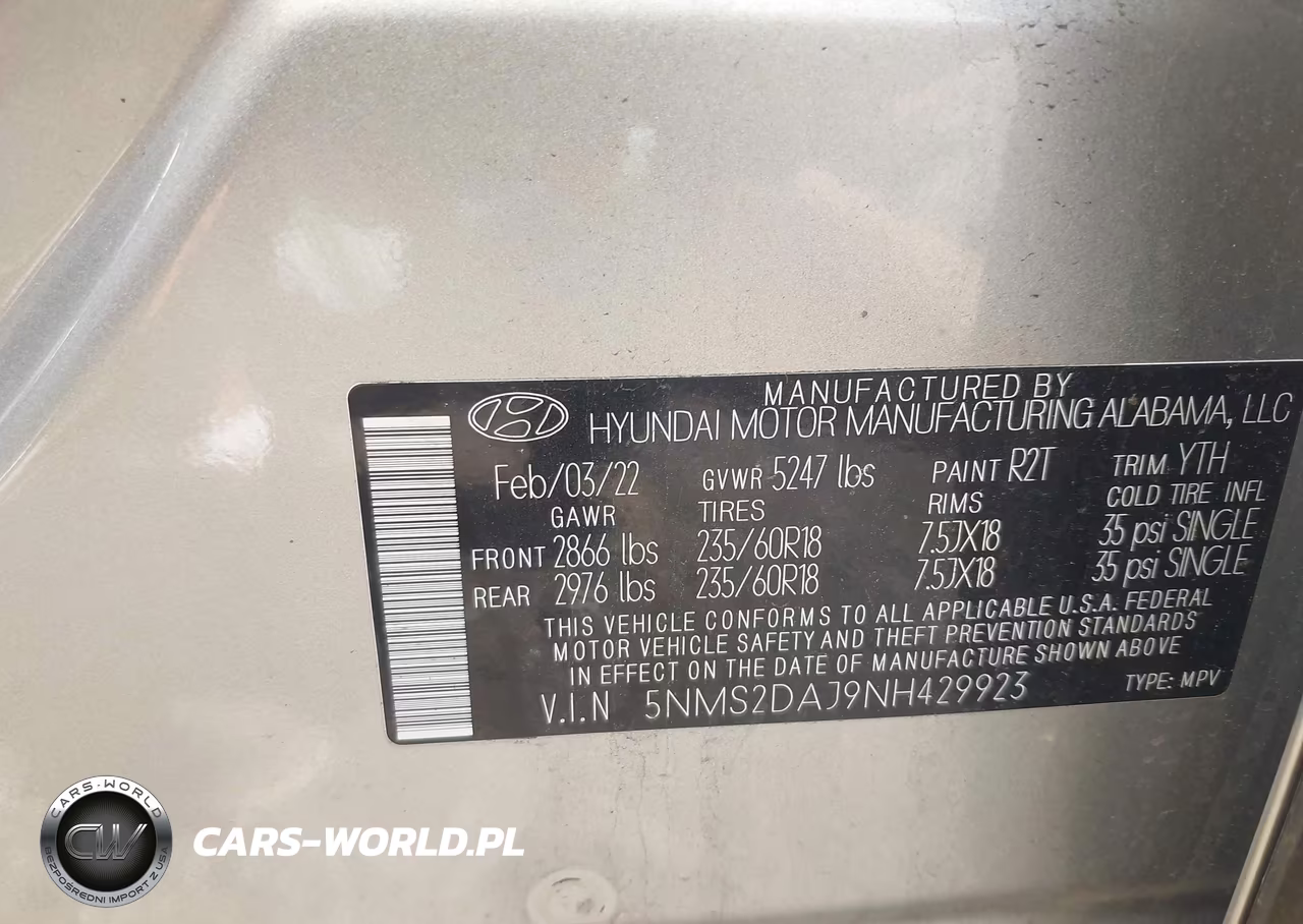 2022 Hyundai Santa Fe Sel VIN:5NMS2DAJ9NH429923 - 9