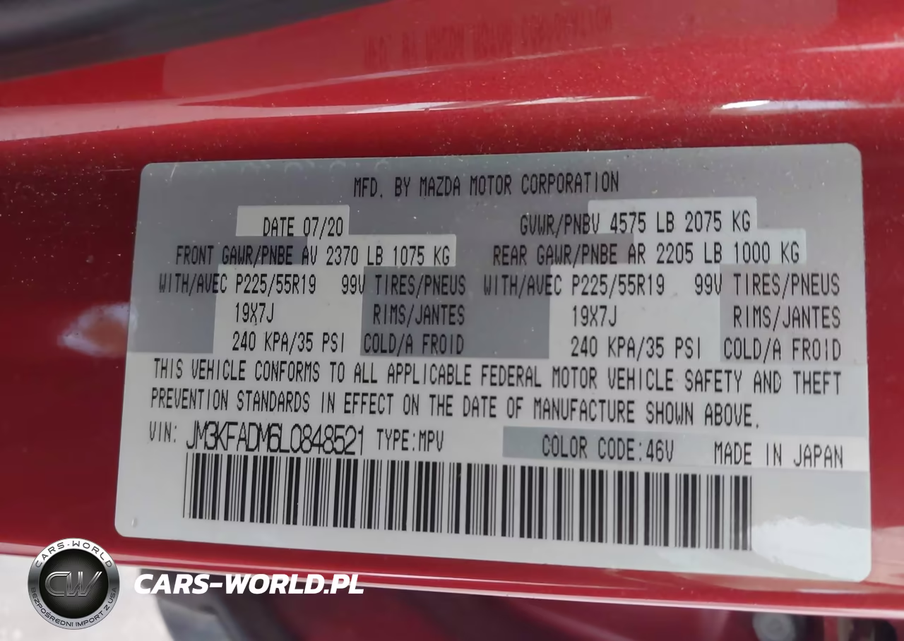 2020 Mazda Cx-5 Grand Touring VIN:JM3KFADM6L0848521 - 9