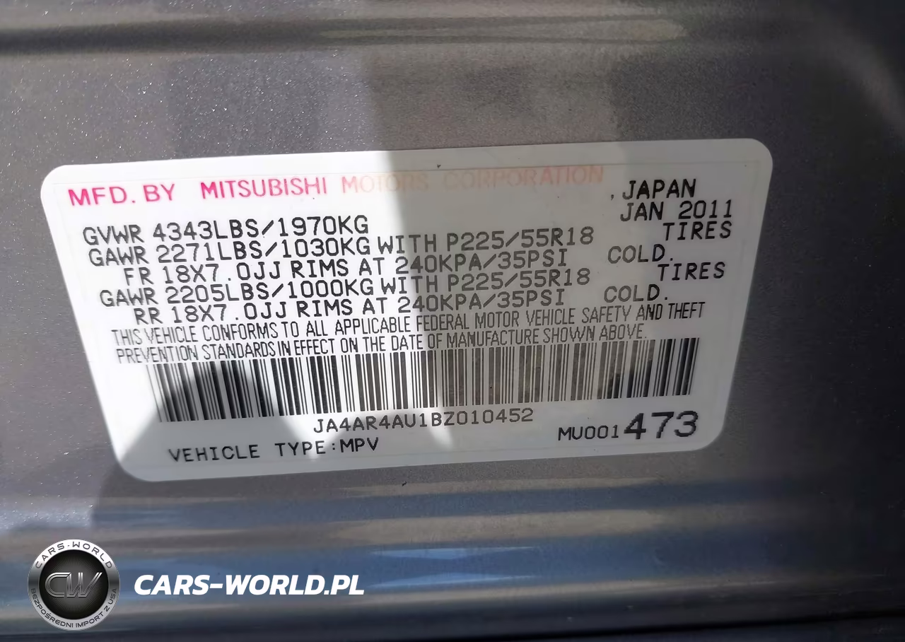 2011 Mitsubishi Outlander Sport Se VIN:JA4AR4AU1BZ010452 - 9