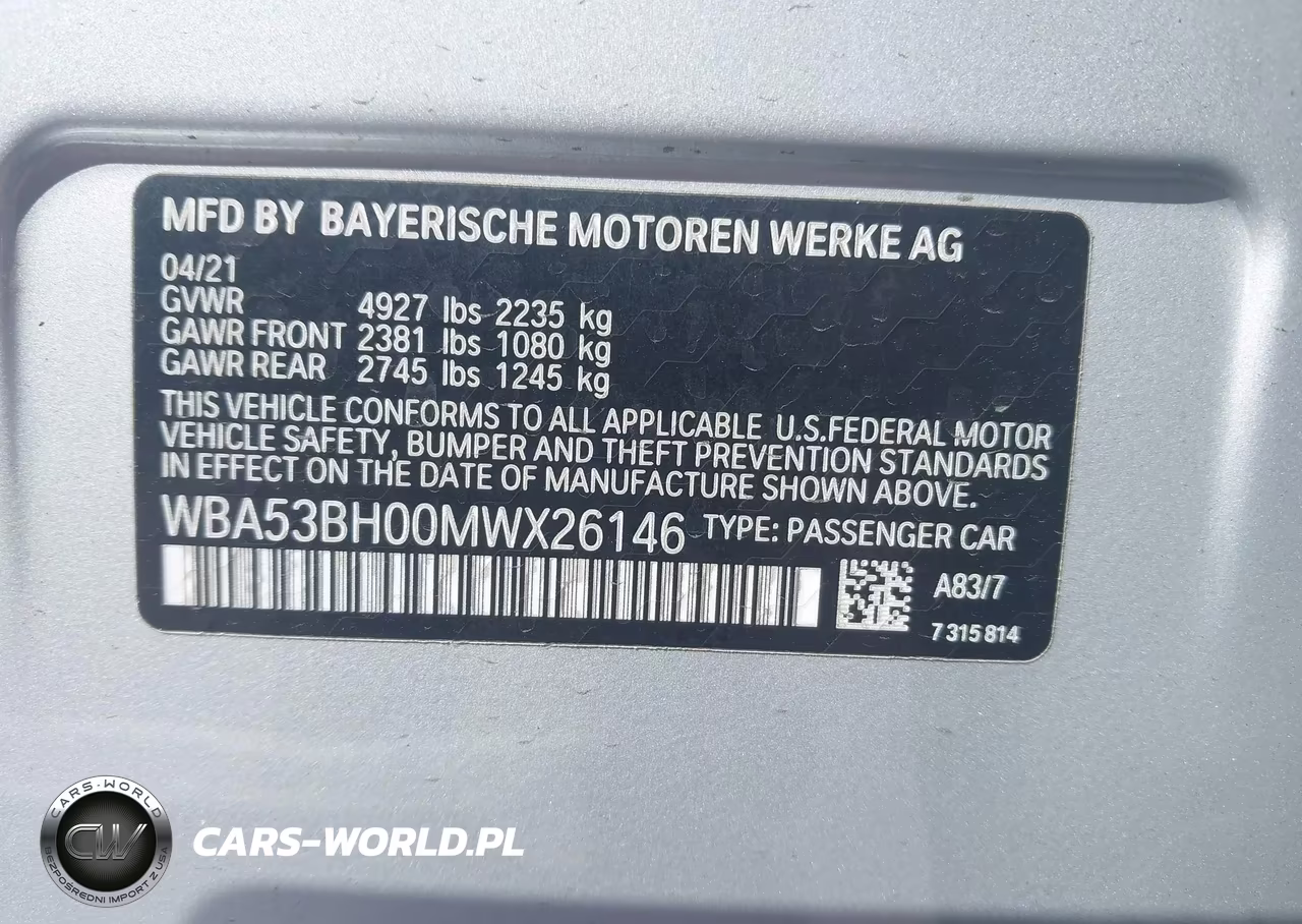 2021 BMW 530I VIN:WBA53BH00MWX26146 - 9