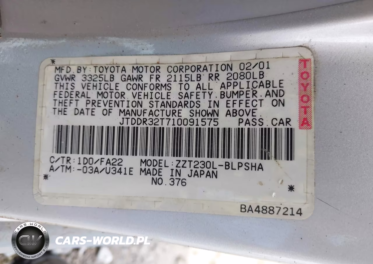 2001 Toyota Celica Gt VIN:JTDDR32T710091575 - 9