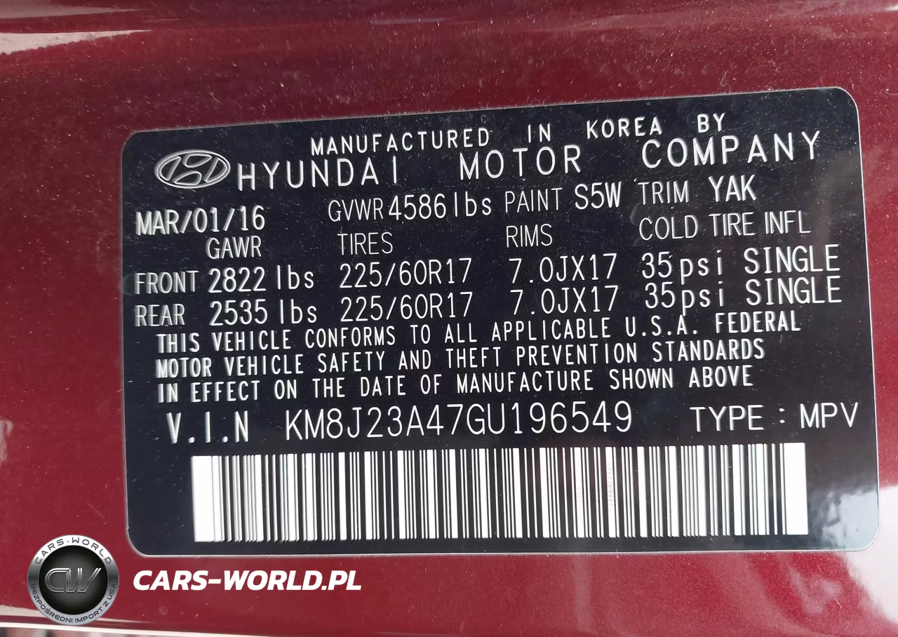 2016 Hyundai Tucson Se VIN:KM8J23A47GU196549 - 9