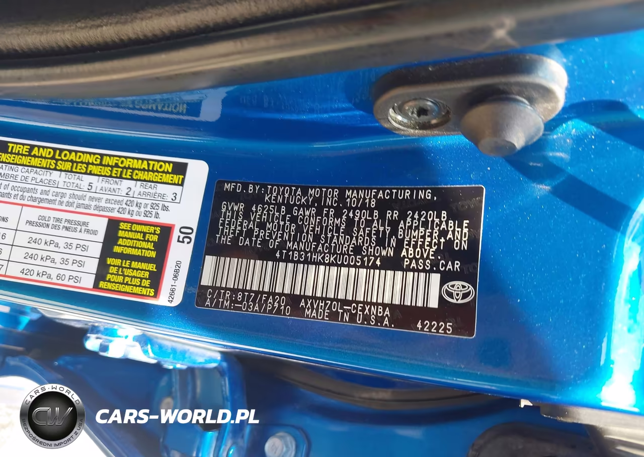 2019 Toyota Camry Hybrid Le VIN:4T1B31HK8KU005174 - 9