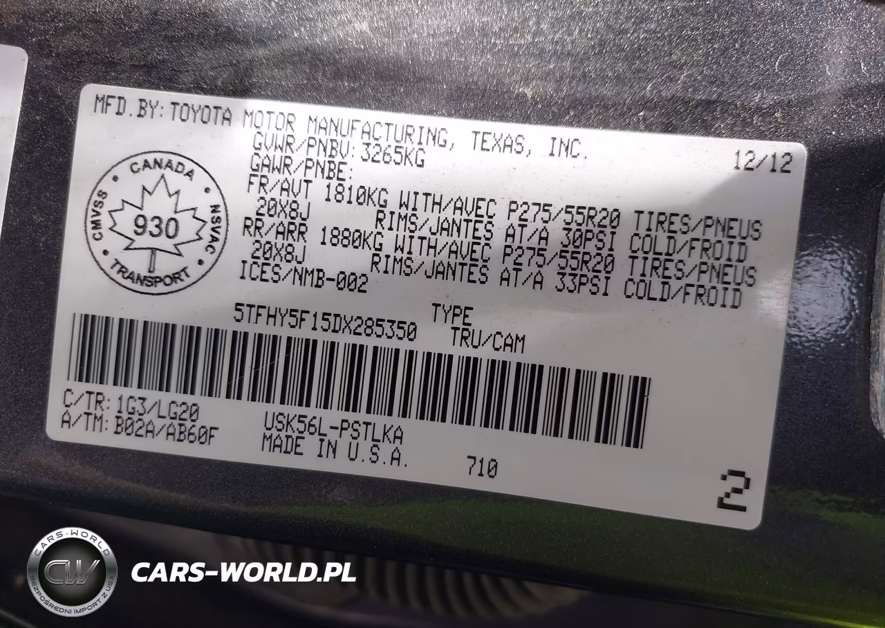 2013 Toyota Tundra Platinum 5.7L V8 VIN:5TFHY5F15DX285350 - 9
