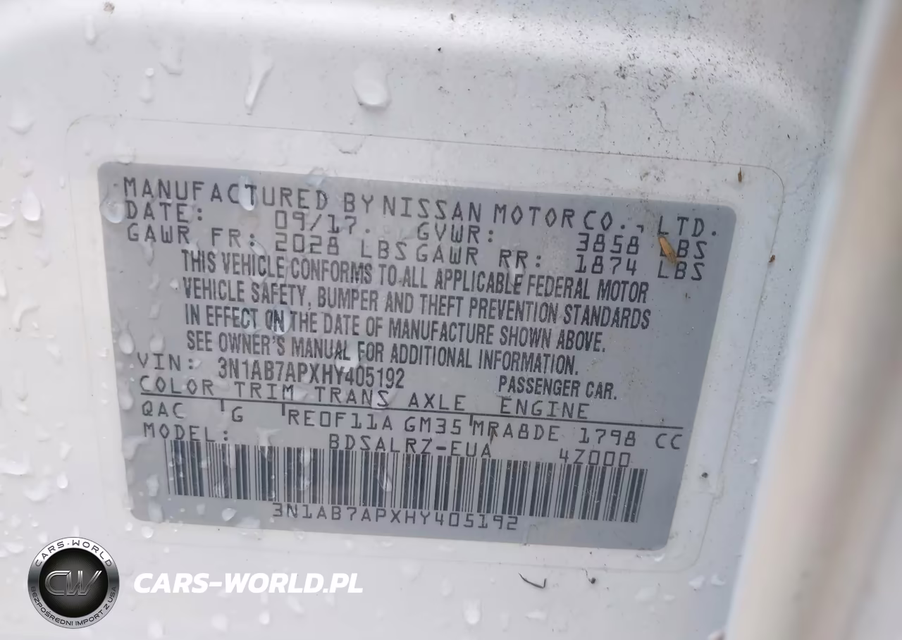 2017 Nissan Sentra Sr VIN:3N1AB7APXHY405192 - 9