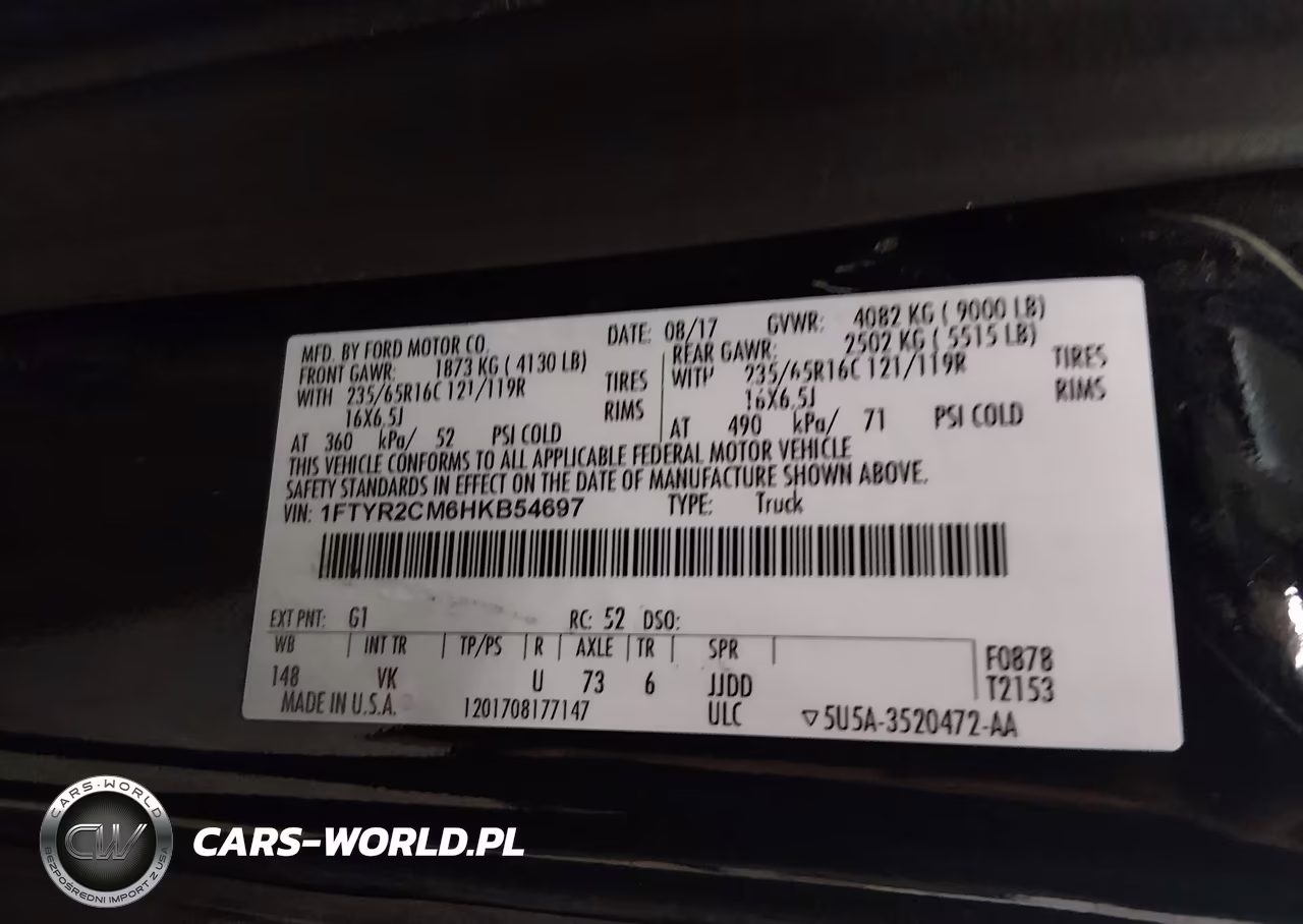 2017 Ford Transit-250 VIN:1FTYR2CM6HKB54697 - 9