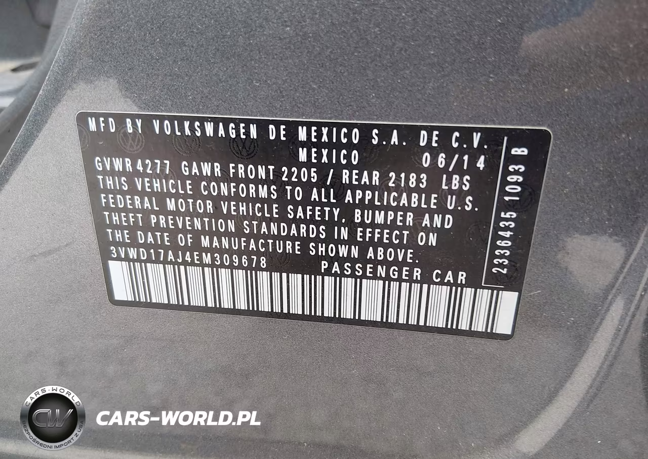 2014 Volkswagen Jetta 1.8T Se VIN:3VWD17AJ4EM309678 - 9