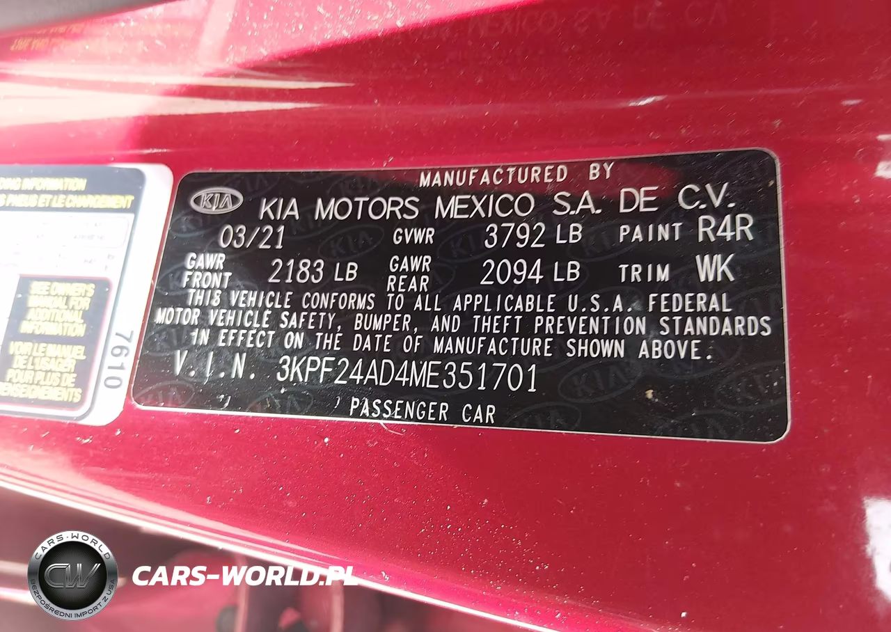 2021 Kia Forte Lxs VIN:3KPF24AD4ME351701 - 9