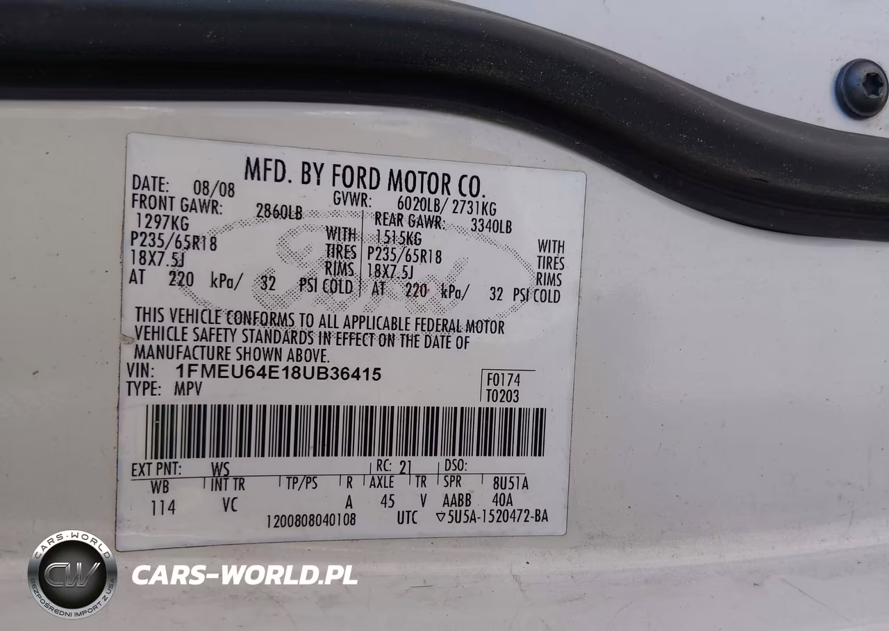 2008 Ford Explorer Eddie Bauer VIN:1FMEU64E18UB36415 - 9