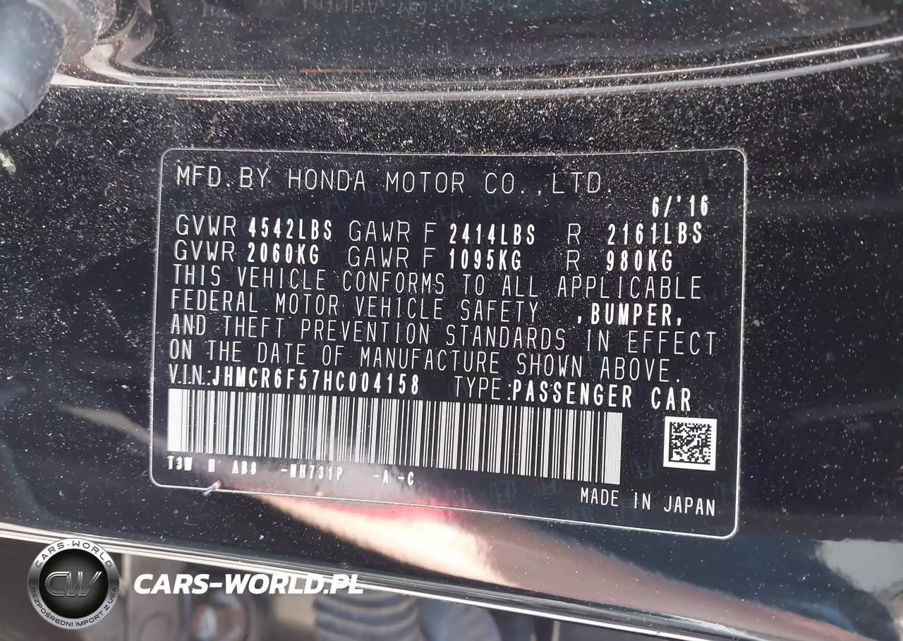 2017 Honda Accord Hybrid Ex-L VIN:JHMCR6F57HC004158 - 9