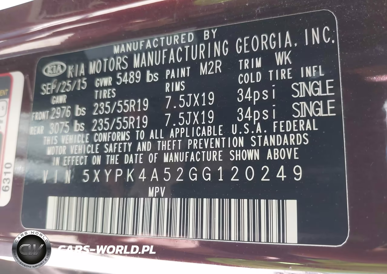 2016 Kia Sorento 3.3L Sx VIN:5XYPK4A52GG120249 - 9