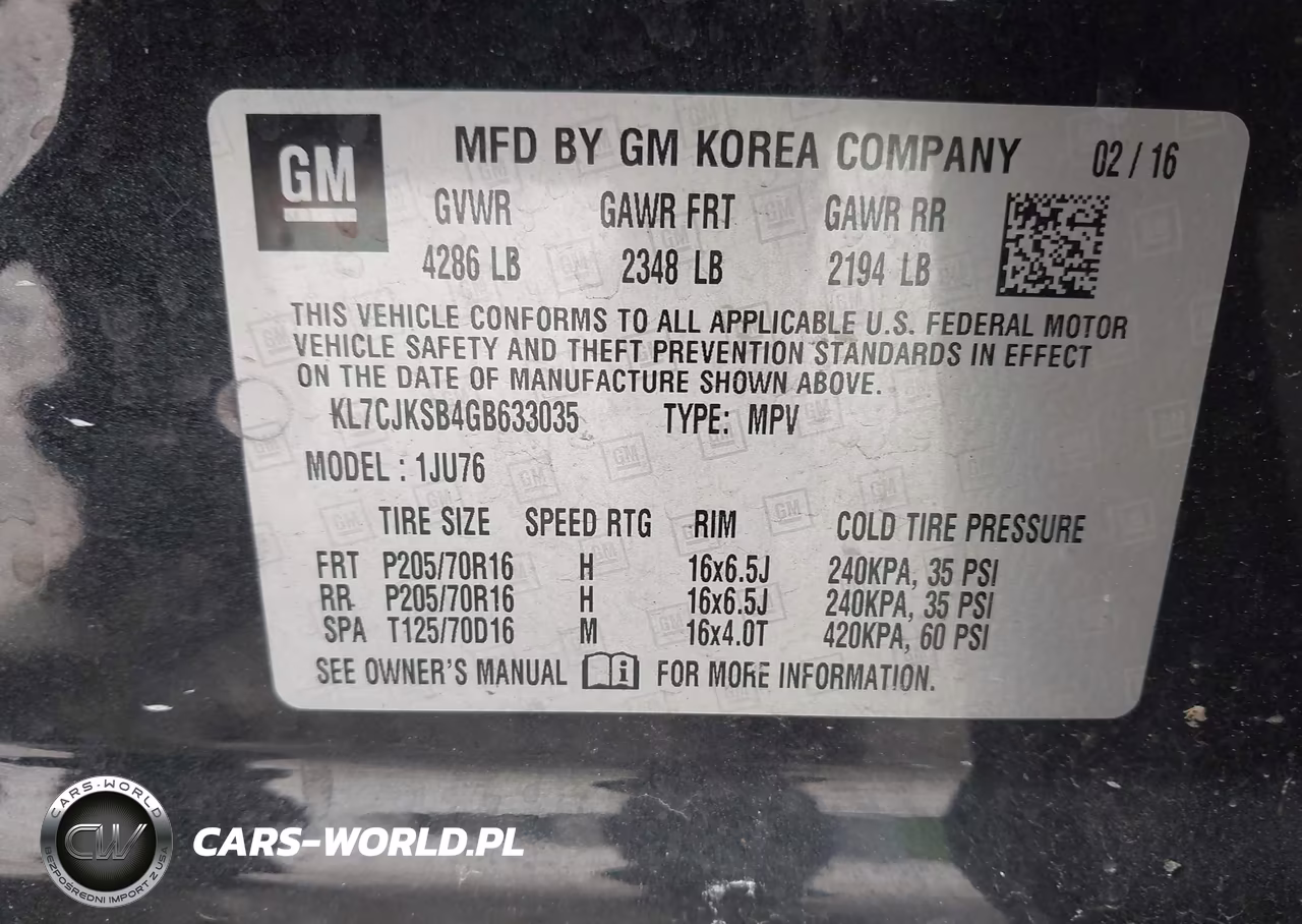 2016 Chevrolet Trax Ls VIN:KL7CJKSB4GB633035 - 9