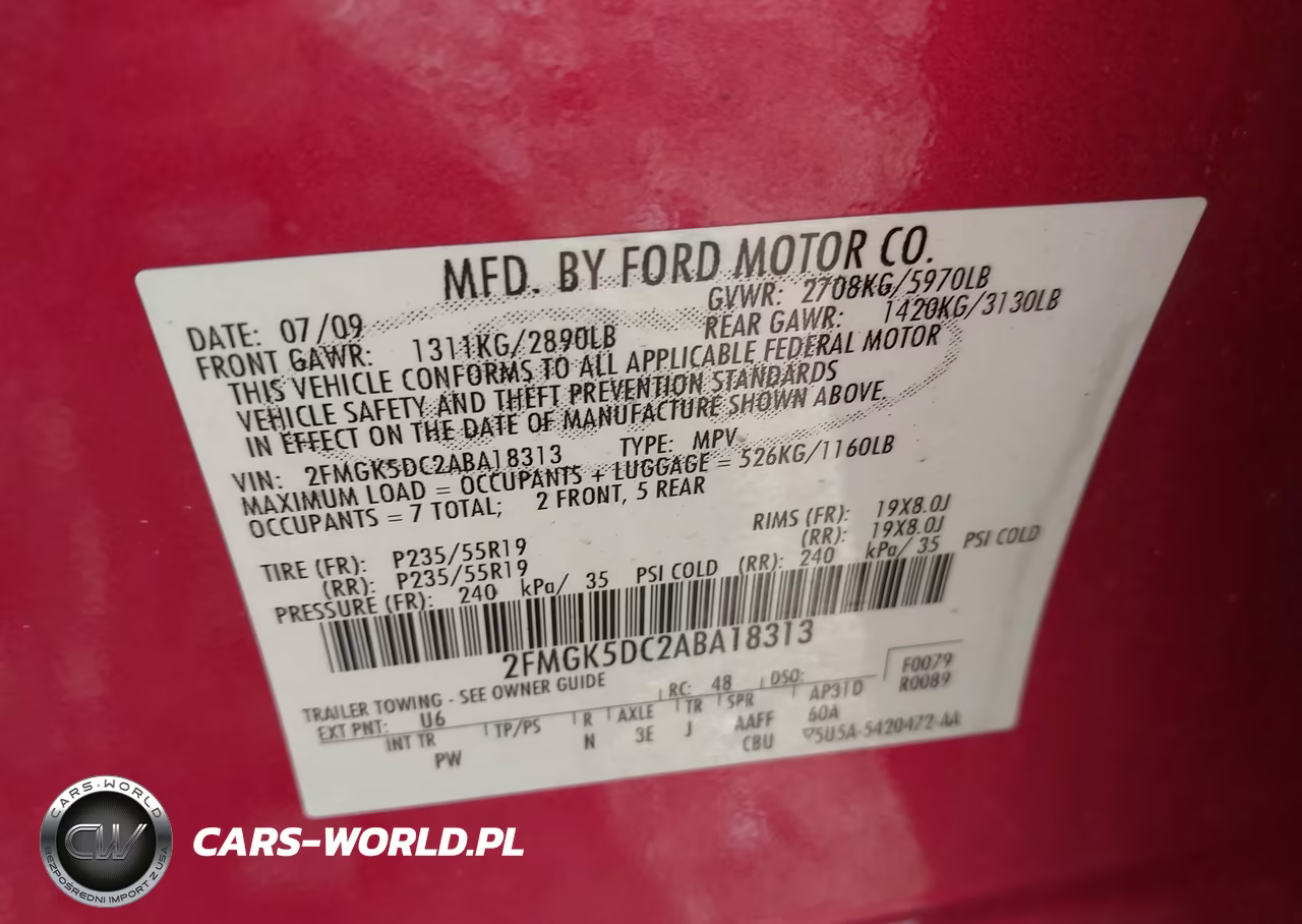 2010 Ford Flex Limited VIN:2FMGK5DC2ABA18313 - 9
